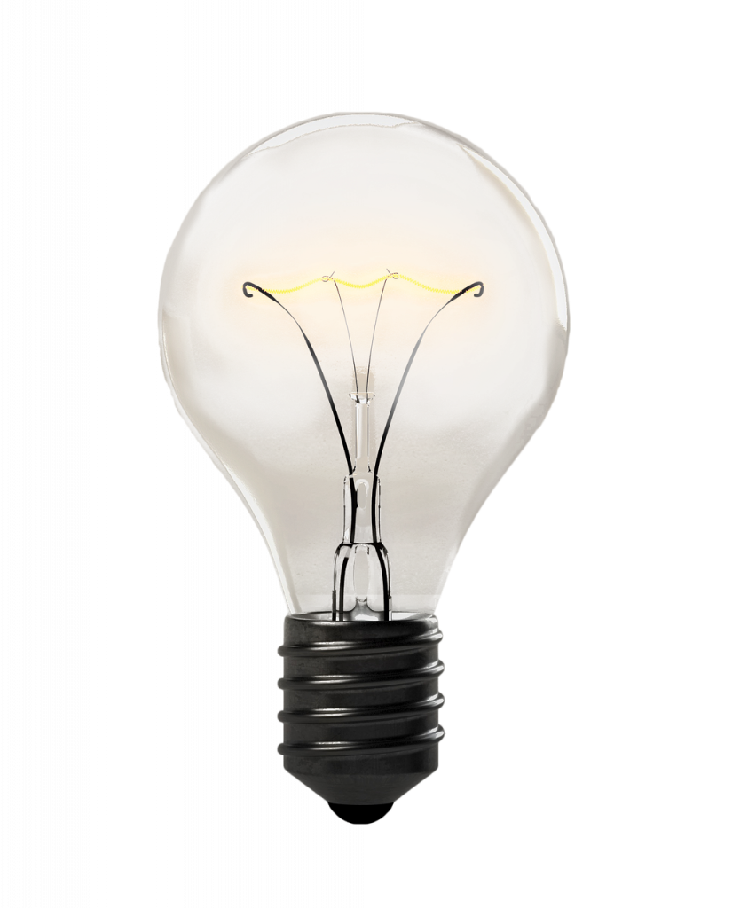 light bulb, isolated, transparent
